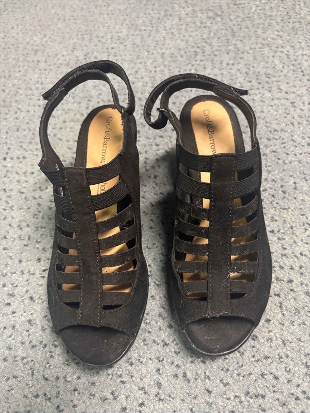 croft & barrow Black Strappy Open-Toe Slingback Sandals